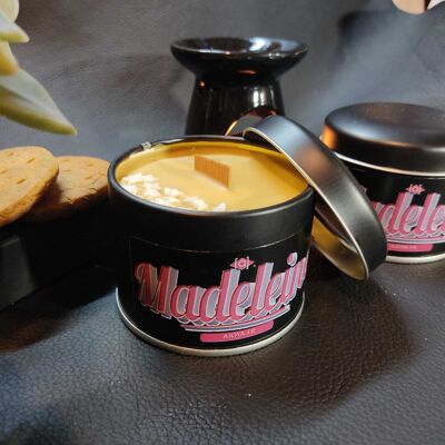 Vela Madeleine 175gr - Caja Metálica con Tapa - Cera de Soja y Aroma Grasse - Vegan Friendly y CRM-free