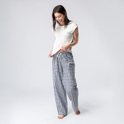 Pijama Algodón Orgánico Tinta Vichy Producto de Comercio Justo