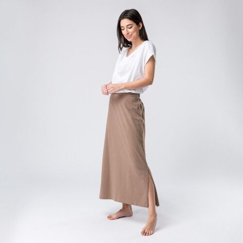 Organic cotton skirt jupe sepia
