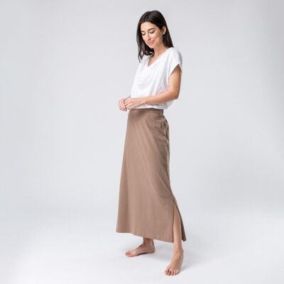 ORGANIC COTTON SKIRT JUPE SEPIA