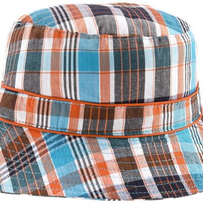 Bubzee Toggle Sun Hats - Baby 0 - 2 Years - Orange Check