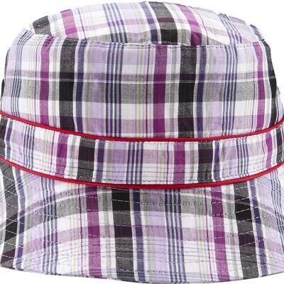 Bubzee Toggle Sun Hats - Baby 0 - 2 Years - Purple Check