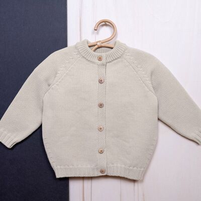 THE WOOLLY CARDIGAN - sand - 50/56