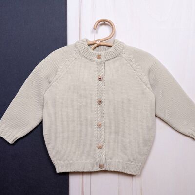 THE WOOLLY CARDIGAN - sand - 110/116
