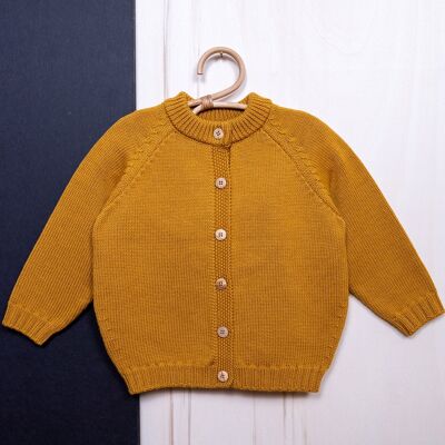 THE WOOLLY CARDIGAN - curry - 122/128