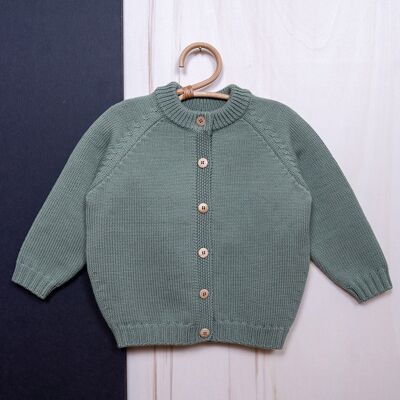 THE WOOLLY CARDIGAN - sage - 62/68