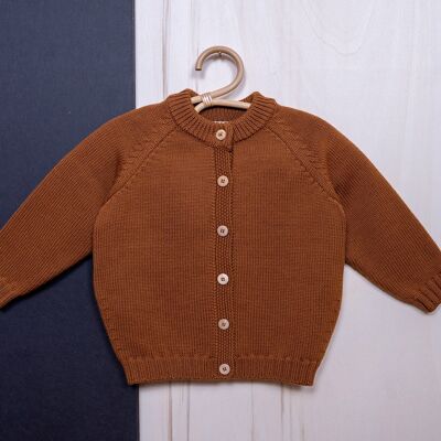 THE WOOLLY CARDIGAN - cognac - 110/116