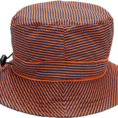 Bubzee Toggle Sun Hats - Kidz 4 - 6 Years - Orange Stripe