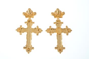 Boucles d'oreilles pendantes avec croix latines gothiques 2