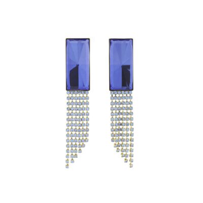 Boucles d'oreilles cristal rectangulaires