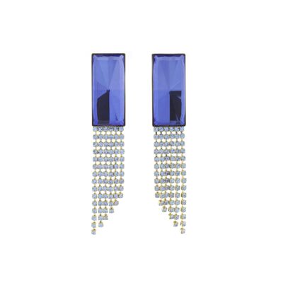 Rectangular crystal earrings