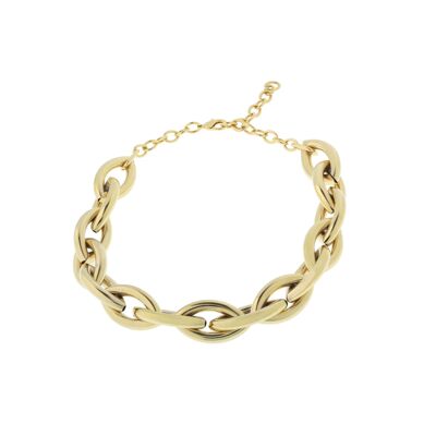 Oval brass chain necklace