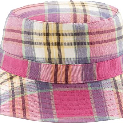 Bubzee Toggle Sun Hats - Toddler 2 - 4 Years - Pink Check
