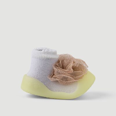 Big Toes baby shoes Chameleon Corsage Gold model in cotton that change color