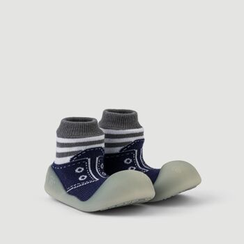 Chaussons bébé Big Toes modèle Chameleon Blue Sneakers en coton qui changent de couleur 3