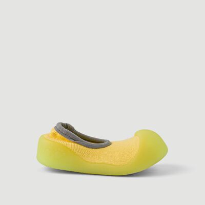 Big Toes Chameleon Flat Yellow baby shoes in cotton that change color
