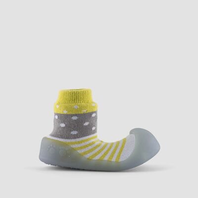 Chaussons bébé Big Toes modèle Chameleon Avocado Polka en coton changeant de couleur