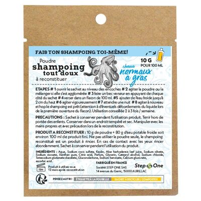 PETITE DOSE POUR 100 ML / Dose 10 g Shampoing cheveux normaux à gras