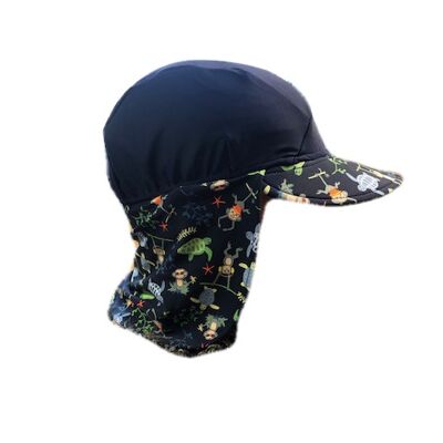 Flap Hats - Small - Navy Blue Jungle Mix