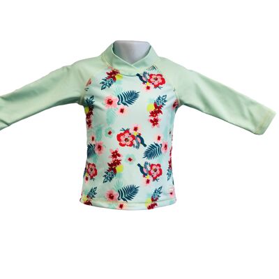 Long Sleeve Rash Shirts - 1 - Mint Floral