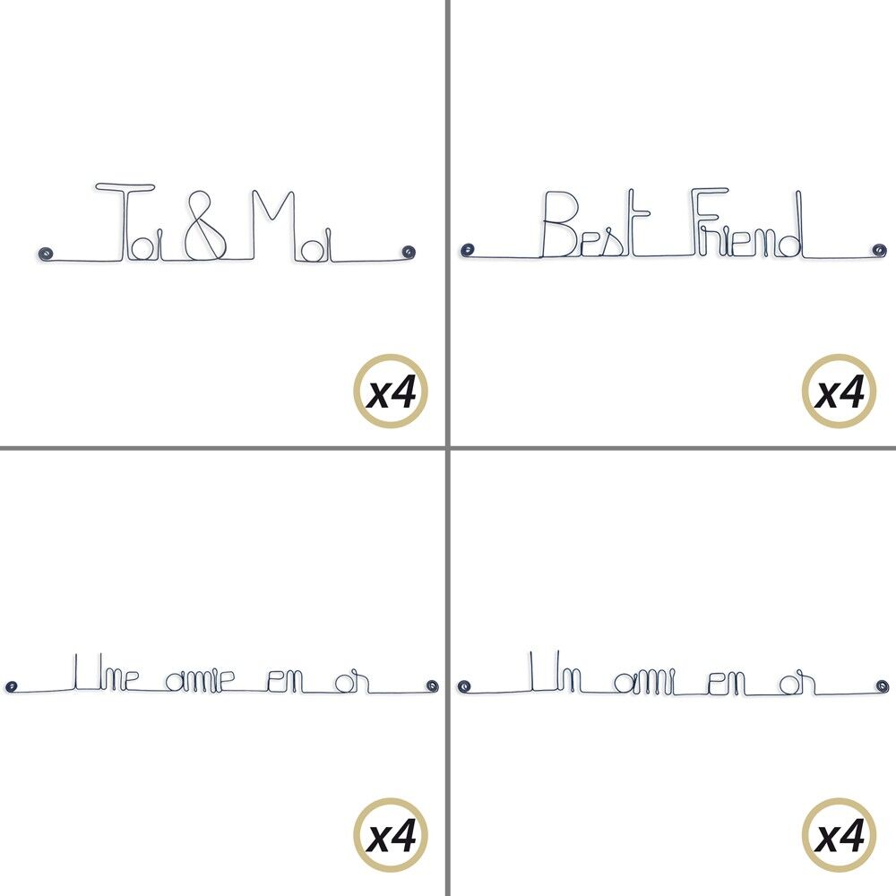 Decoración de pared de alambre - Pack de implantación 10% de descuento: REGALO DE AMISTAD - para fijar - Joyas de pared