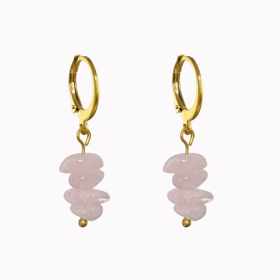 Earrings rose alabaster gold