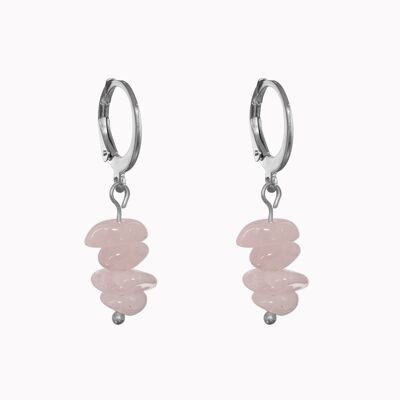 Boucles d'oreilles albâtre rose