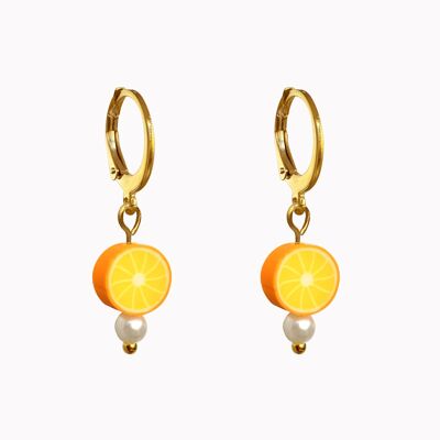 Boucles d'oreilles or orange