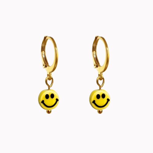 Oorbellen smiley goud