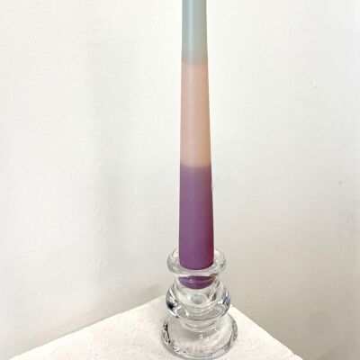 Frühling/Ostern Dip Dye Taper Candle - Purple Pink Mint