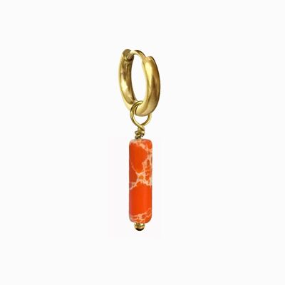 Earring tube coral gold