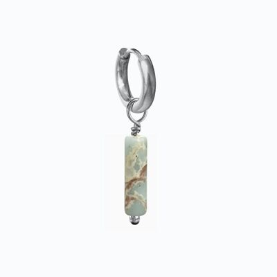 Earring tube turquoise silver