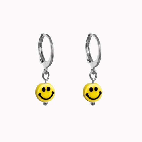 Oorbellen smiley zilver