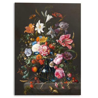 Acryl Art Stillleben mit Blumen in einer Vase 100x140 cm
