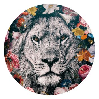Acryl Art Lion Fleurs 70x70 cm 1