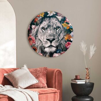 Acryl Art Lion Fleurs 70x70 cm 2
