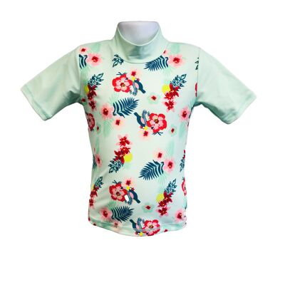 Short Sleeve Rash Shirts - 1 - Mint Floral