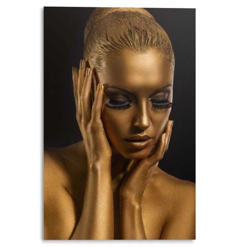 Acryl Art Golden Girl Looking 80x120 cm