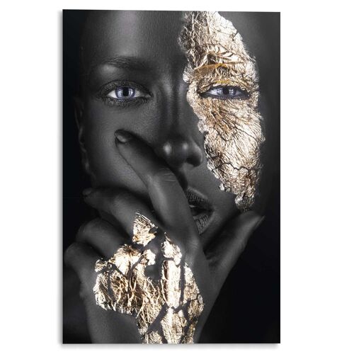 Acryl Art Black Gold Face 80x120 cm
