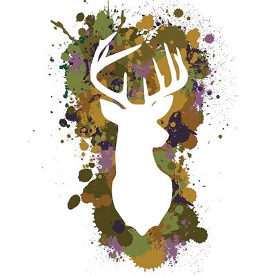 Art Studio (Splatter Silhouette Stag) , 40 x 50cm , PPR43559