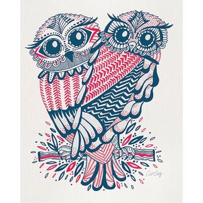 Cat Coquillette (Folk Owls) , 40 x 50cm , PPR43599