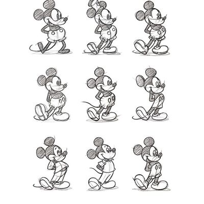Mickey Mouse (Sketched - Multi) , 60 x 80cm , PPR40337