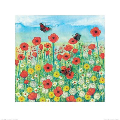 Jo Grundy (Peacocks and Poppies) , 40 x 40cm , PPR45468