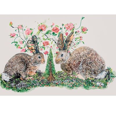 Kathryn McGovern (Rabbits and Roses) , 60 x 80cm , PPR40922