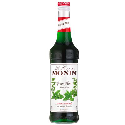 MONIN Sirope de Menta Verde para cócteles o bebidas refrescantes - Sabores naturales - 70cl