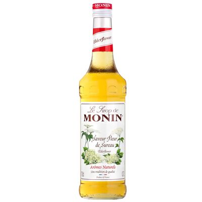 MONIN Holunderblütensirup für Kaltgetränke oder Cocktails – Natürliche Aromen – 70cl