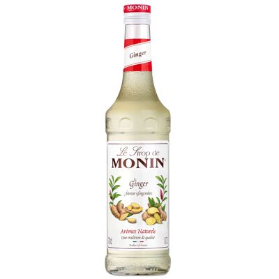 Sirope de Jengibre MONIN para cócteles o bebidas refrescantes - Sabores naturales - 70cl