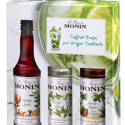 Virgin MONIN Cocktails Geschenkbox für Ihre selbstgemachten Cocktails – Natürliche Aromen – 3x25 cl