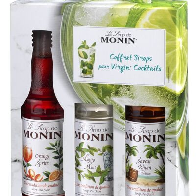 Coffret cadeau Cocktails Virgin MONIN pour vos coktails maison - Aromes naturels - 3x25 cl