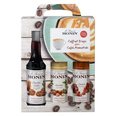 Caja regalo de café MONIN para bebida caliente - Sabores naturales - 3x25cl